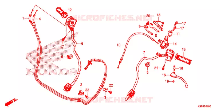 LEVIER DE GUIDON - CABLE - COMMODO Honda SCOOTER 125 PCX 2021  WW125L