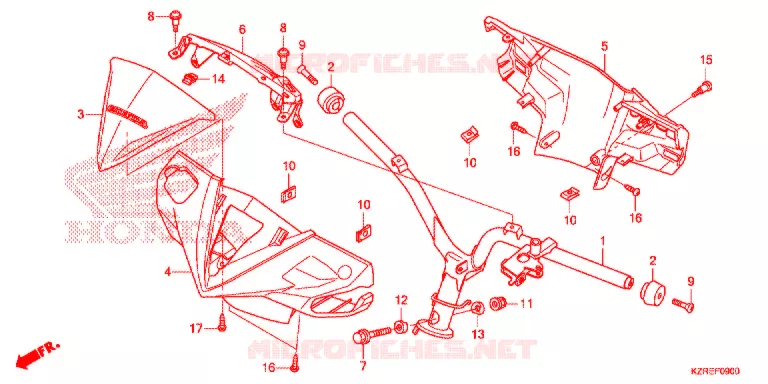 GUIDON - CARENAGE Honda SCOOTER 125 CLICK 2014  ACB125BE