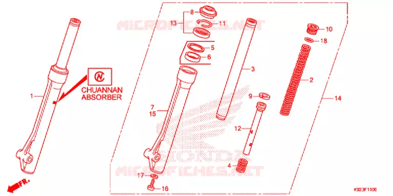 FOURCHE Honda MOTO 110 WAVE 2018  AFS110SPJ