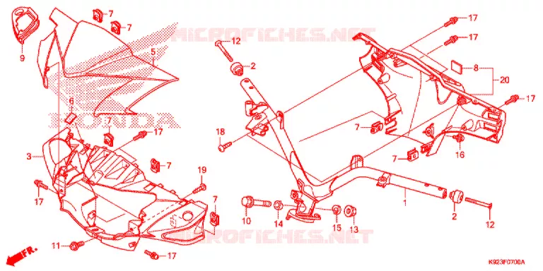 GUIDON - CARENAGE Honda MOTO 110 WAVE 2023  AFS110SPJ