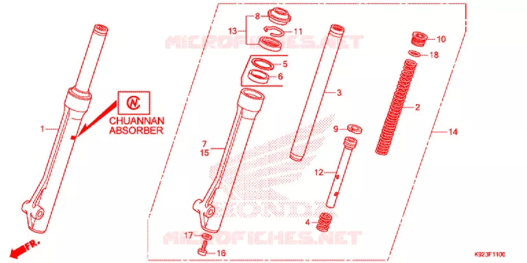 FOURCHE Honda MOTO 110 WAVE 2020  AFS110SPK