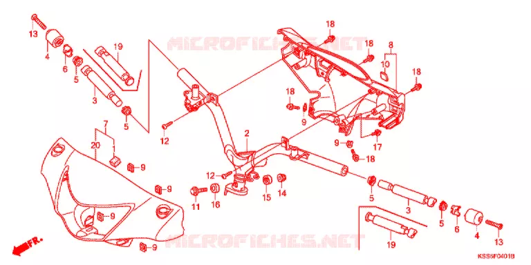 GUIDON - CARENAGE (2) Honda MOTO 125 BIZ 2010  BC125MA