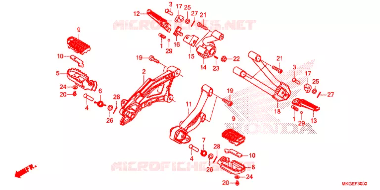 REPOSE PIED Honda MOTO 500 REBEL 2020  CMX500AL