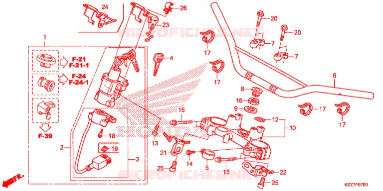 GUIDON - TE DE FOURCHE Honda MOTO 250 CRF 2020  CRF250LL