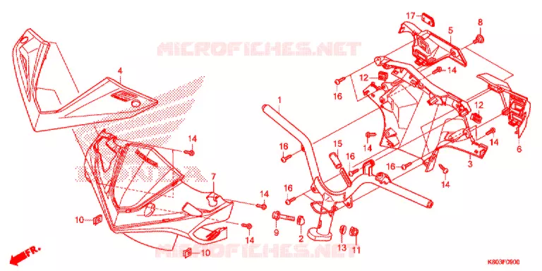 GUIDON - CARENAGE Honda SCOOTER 125 ELITE 2017  NSC1255SHH