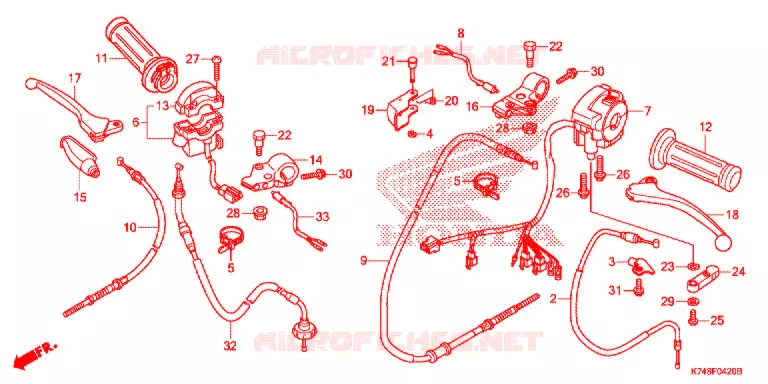 LEVIER DE GUIDON - CABLE - COMMODO Honda MOTO 110 NAVI 2021  NVA110H_WB
