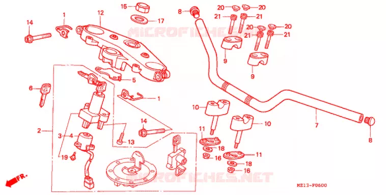 GUIDON - TE DE FOURCHE Honda MOTO 1000 CB 1995  CB1000FS