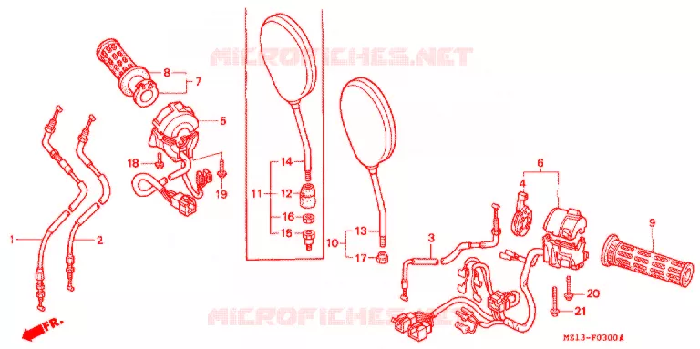 CABLES - COMMODOS - LEVIERS - POIGNEES Honda MOTO 1000 CB 1995  CB1000FS