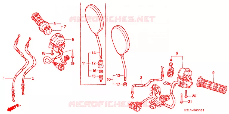CABLES - COMMODOS - LEVIERS - POIGNEES Honda MOTO 1000 CB 1995  CB1000FS