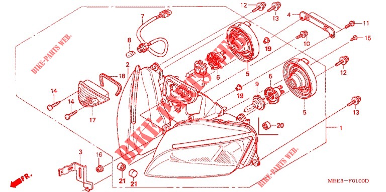 PHARE pour Honda CBR 600 RR 2003