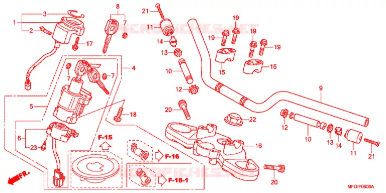 GUIDON - TE DE FOURCHE Honda MOTO 600 HORNET 2011  CB600FB