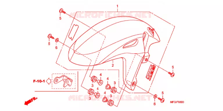 GARDE BOUE AVANT Honda MOTO 600 HORNET 2011  CB600FB