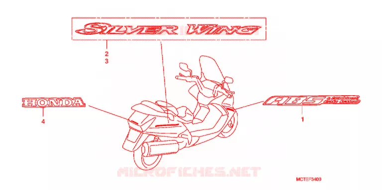 AUTOCOLLANTS Honda SCOOTER 600 SILVERWING 2007  FJS600A7