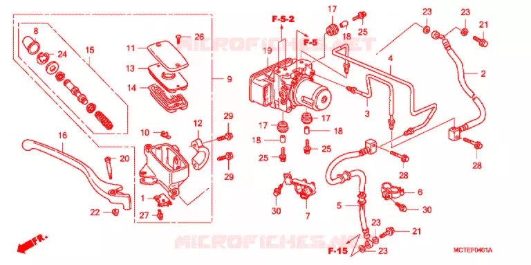 MAITRE-CYLINDRE FREIN AV. (FJS600A) Honda SCOOTER 600 SILVERWING 2007  FJS600A7