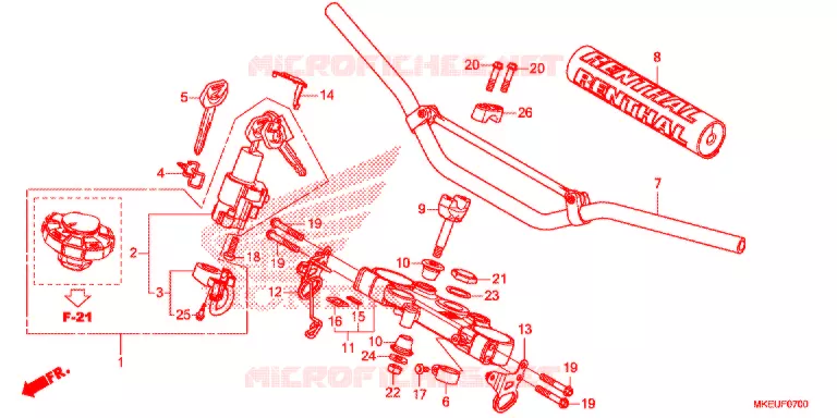 GUIDON - TE DE FOURCHE Honda MOTO 450 CRF 2020  CRF450LL