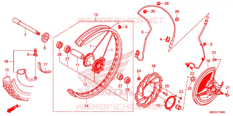 ROUE AVANT Honda MOTO 450 CRF 2020  CRF450LL