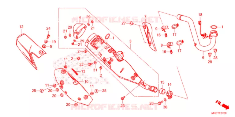 SILENCIEUX D'ECHAPPEMENT Honda MOTO 450 CRF 2021  CRF450RLM