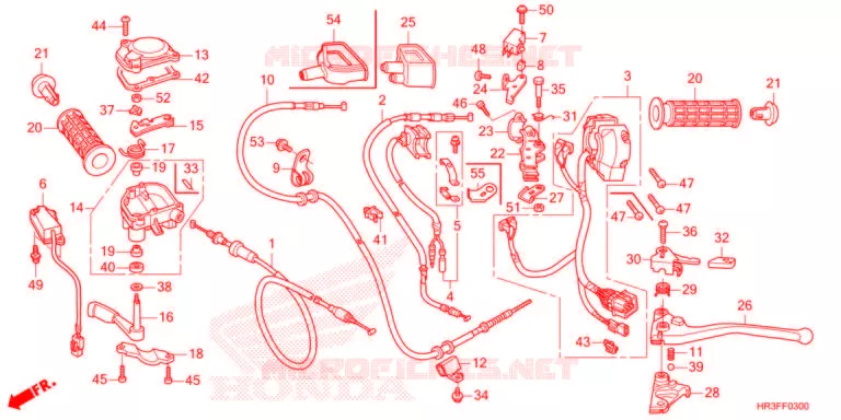 LEVIER DE GUIDON - CABLE - COMMODO Honda ATV 420 FOURTRAX 2021  TRX420FA2M