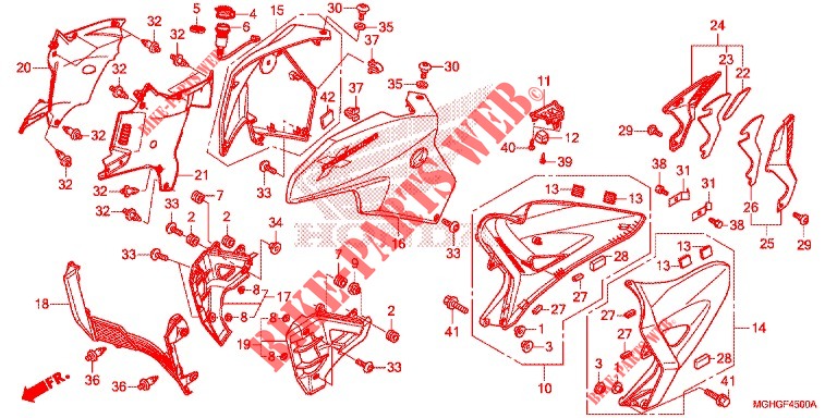CARENAGES LATERAUX AVANT pour Honda CROSSTOURER 1200 2016