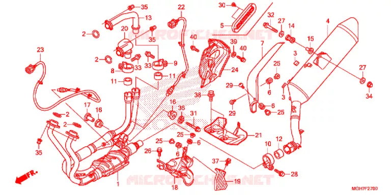 SILENCIEUX D'ECHAPPEMENT Honda MOTO 1200 CROSSTOURER 2016  VFR1200XF