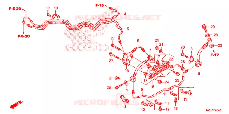 FLEXIBLE DE FREIN Honda MOTO 1200 CROSSTOURER 2015  VFR1200XF