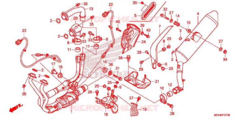 SILENCIEUX D'ECHAPPEMENT Honda MOTO 1200 CROSSTOURER 2014  VFR1200XE