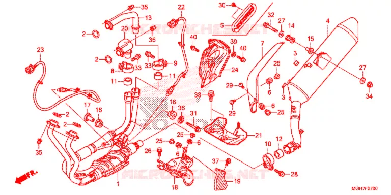 SILENCIEUX D'ECHAPPEMENT Honda MOTO 1200 CROSSTOURER 2015  VFR1200XDLF