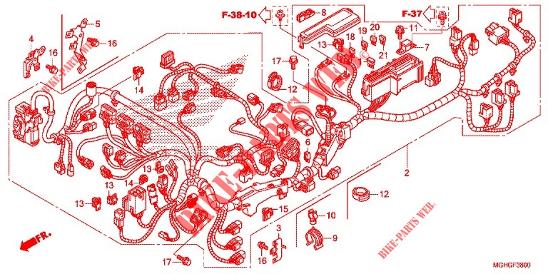 FAISCEAU DES FILS pour Honda CROSSTOURER 1200 DCT RED 2016