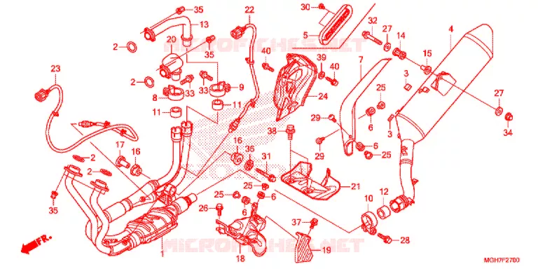 SILENCIEUX D'ECHAPPEMENT Honda MOTO 1200 CROSSTOURER 2015  VFR1200XDF