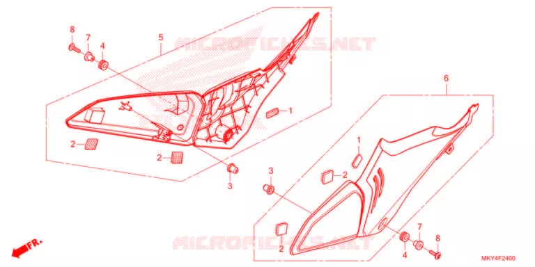 COUVERCLES LATERAUX Honda MOTO 650 CB 2021  CB650RAM
