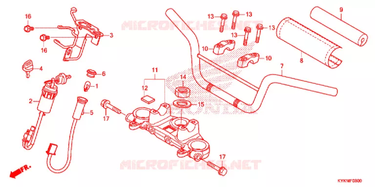 GUIDON - TE DE FOURCHE Honda MOTO 110 CRF 2021  CRF110FM