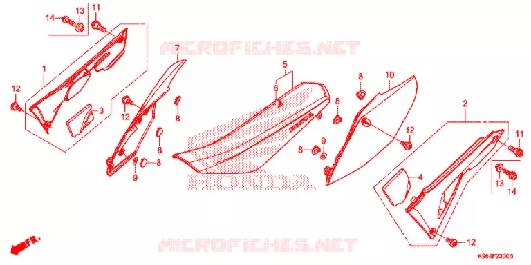 SELLE - CARENAGE Honda MOTO 250 CRF 2021  CRF250RXM