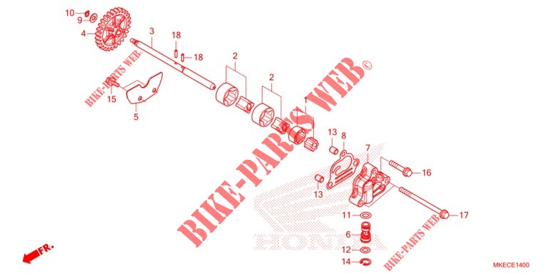 POMPE A HUILE pour Honda CRF 450 RWE 2021