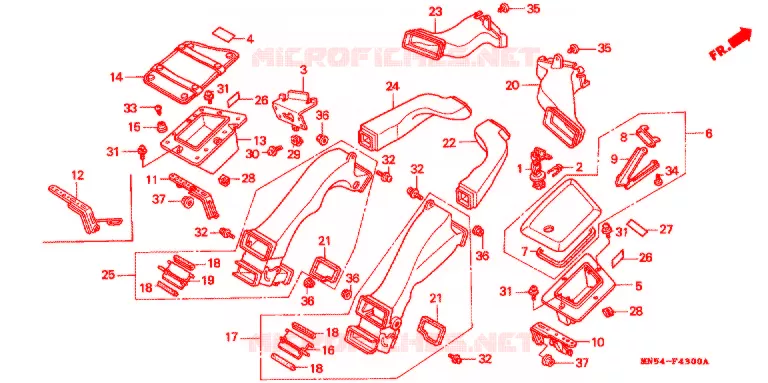 CONDUIT D'AIR Honda MOTO 1500 GOLD-WING 1991  GL1500IM