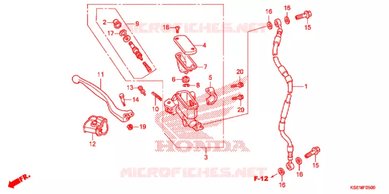 MAITRE CYLINDRE DE FREIN AVANT Honda MOTO 150 CRF 2021  CRF150RM