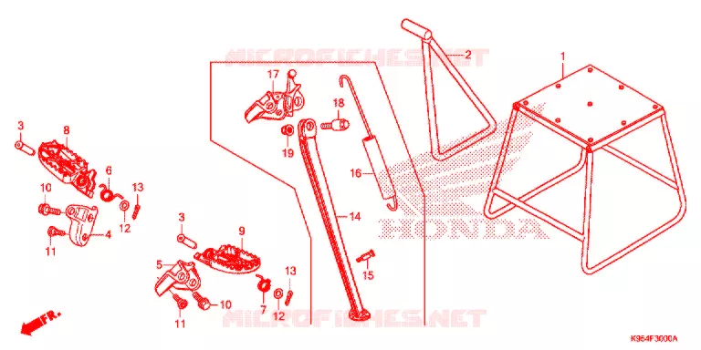 REPOSE PIED - BEQUILLE Honda MOTO 250 CRF 2021  CRF250RXM