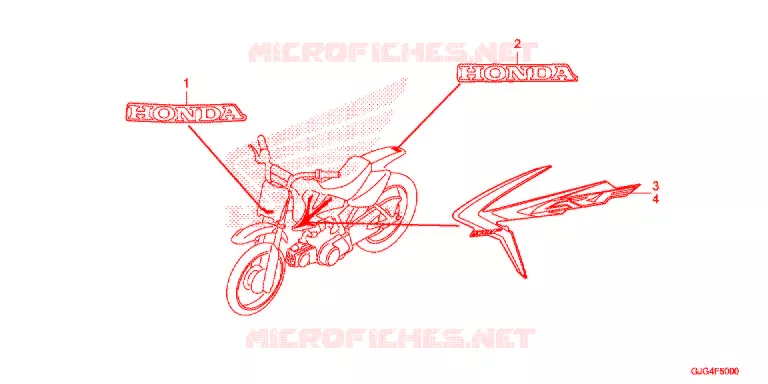 AUTOCOLLANTS Honda MOTO 50 CRF 2021  CRF50FM