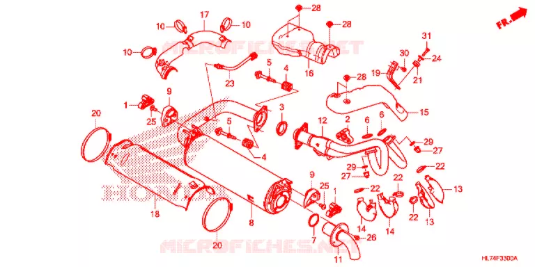 SILENCIEUX D'ECHAPPEMENT Honda ATV 1000 TALON 2021  SXS1000S4XM