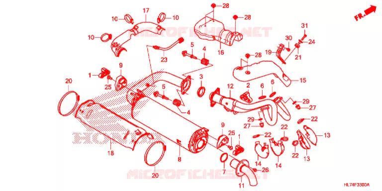 SILENCIEUX D'ECHAPPEMENT Honda ATV 1000 TALON 2021  SXS1000S4XM