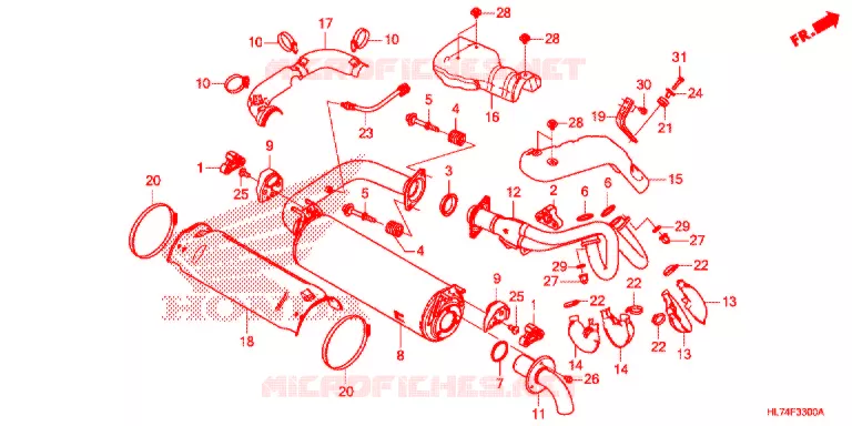 SILENCIEUX D'ECHAPPEMENT Honda ATV 1000 TALON 2021  SXS1000S4XM