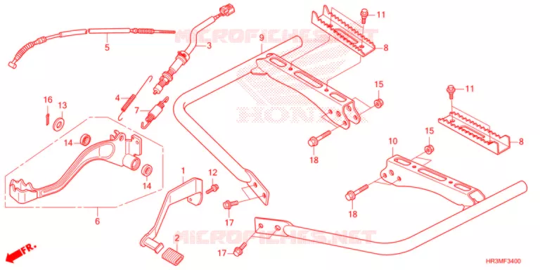 PEDALE - REPOSE PIED Honda ATV 420 FOURTRAX 2021  TRX420TM1M