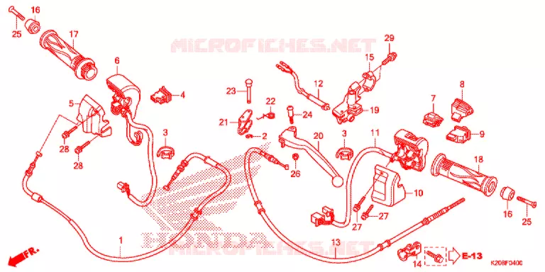 LEVIER DE GUIDON/COMMUTATEUR/CABLE (ACG110CSF) Honda SCOOTER 110 ZOOMER 2013  ACG110CSFE