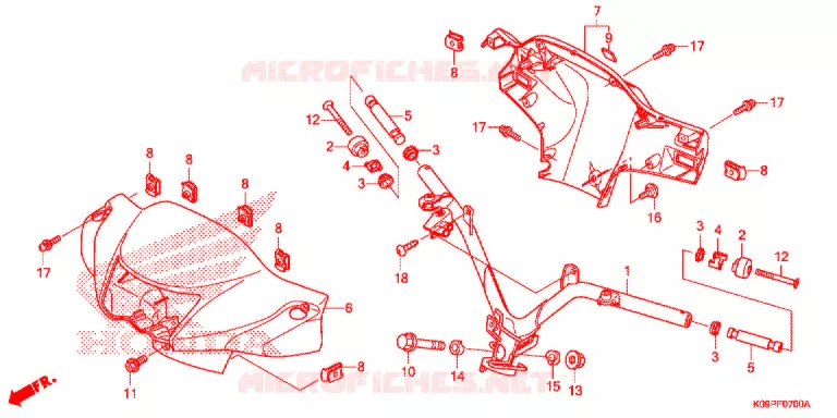 GUIDON - CARENAGE Honda MOTO 110 WAVE 2017  AFS110MCDE
