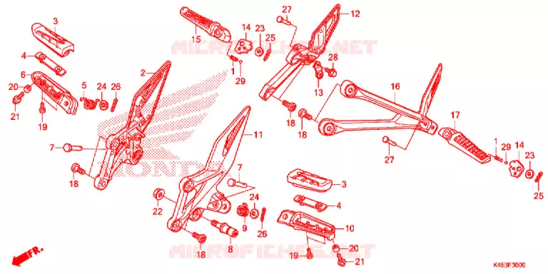 REPOSE PIED Honda MOTO 150 CBR 2020  CBR150RK_5PH