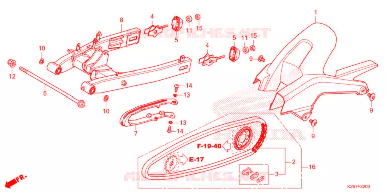 BRAS OSCILLANT Honda MOTO 125 MSX 2022  MSX125M