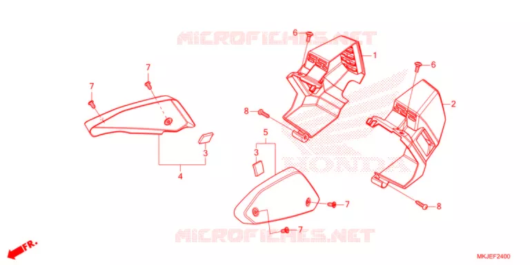COUVERCLE LATERAL Honda MOTO 1000 CB 2022  CB1000RAM_BE