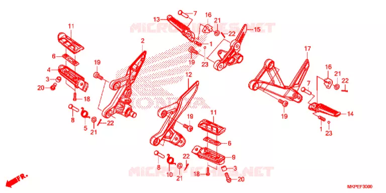 REPOSE PIED Honda MOTO 500 CB 2021  CB500FAM