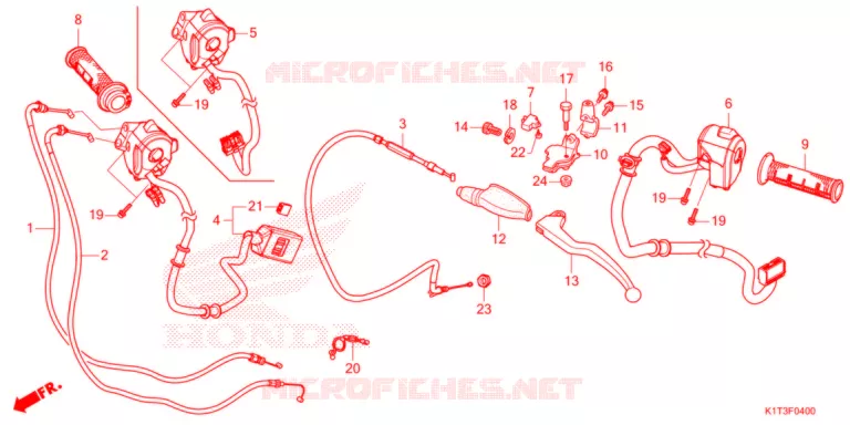 LEVIER DE GUIDON - CABLE - COMMODO Honda MOTO 300 CRF 2021  CRF300LRM