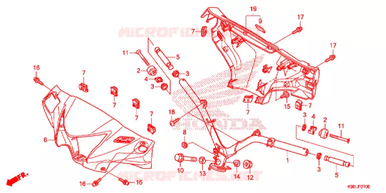 GUIDON - CARENAGE Honda MOTO 110 WAVE 2020  AFP110DFL