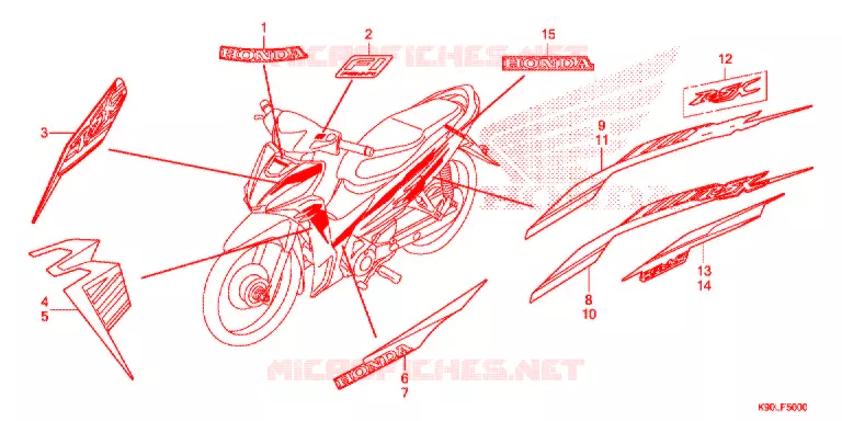 MARQUE/RAYURE (AFP110DF/SF/CSFL) Honda MOTO 110 WAVE 2020  AFP110SFL